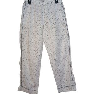 Victoria's Secret White Pajama‎ Pants with Gray And Pink Dots Sz M